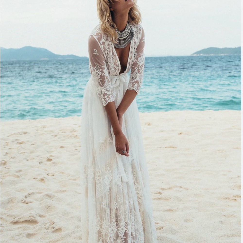 Spell BRIDE Canyon Moon Lace Maxi Duster size M